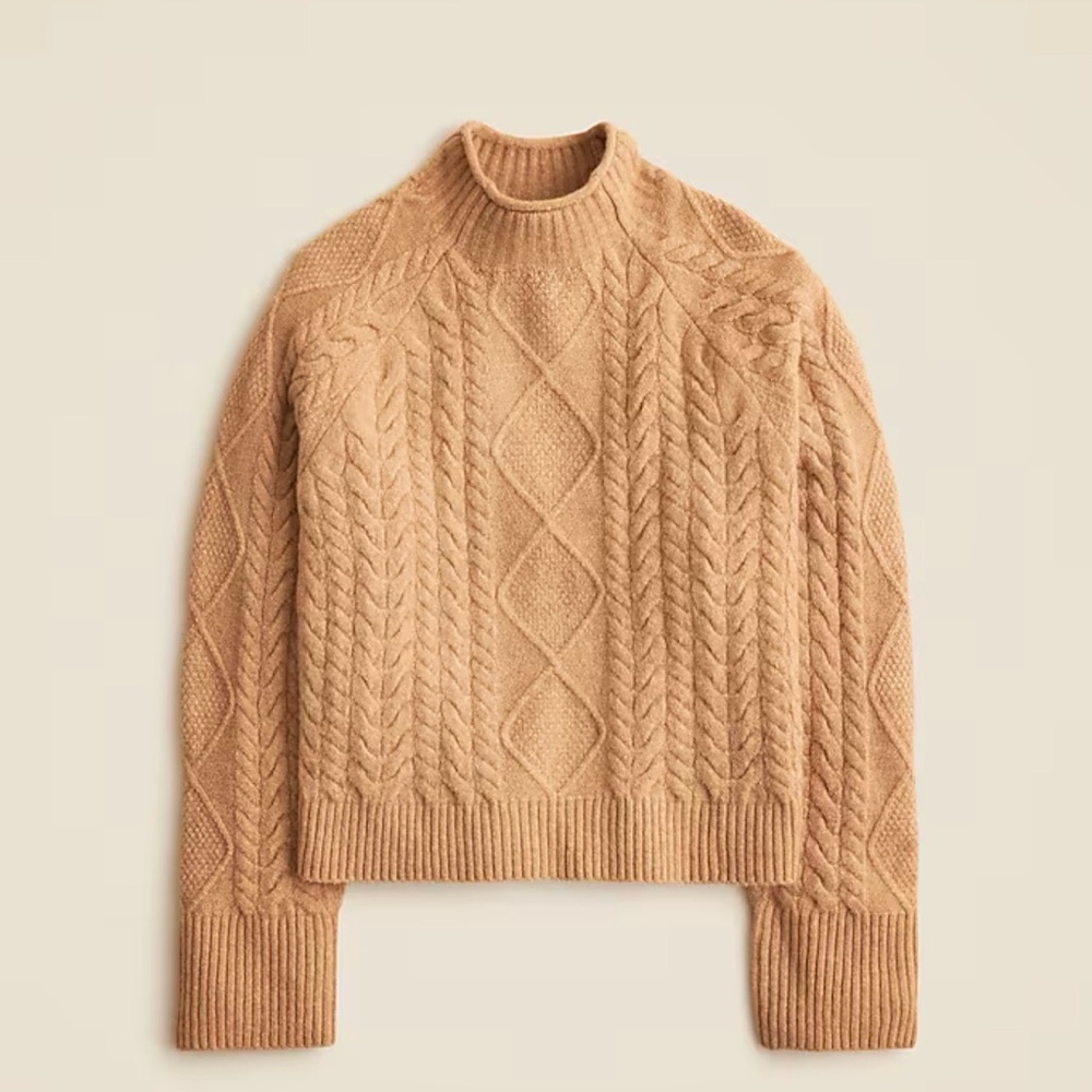J Crew Cable Knit Sweater in Tan, size medium